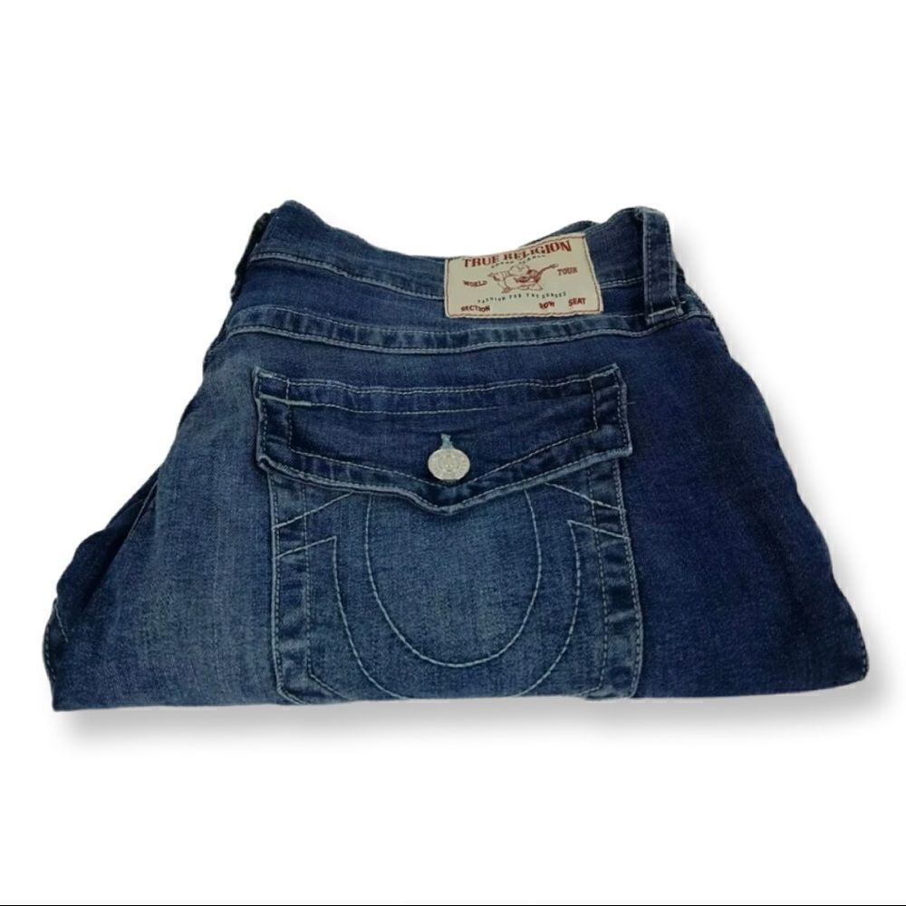 True Religion Rocco Relaxed Skinny Flap Denim Jeans   